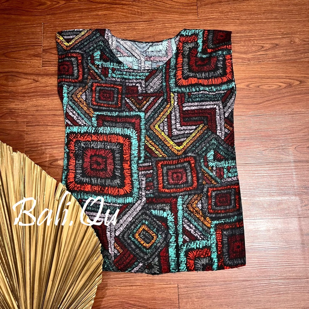 Baju Atasan XL Rayon Motif Bali-TOSCA PATTERN