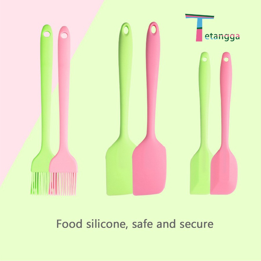 Set Spatula Peralatan Masak Sutil Silikon Non Stick Cooking Tools Isi 5 Pcs Kitchenware Spatula Set