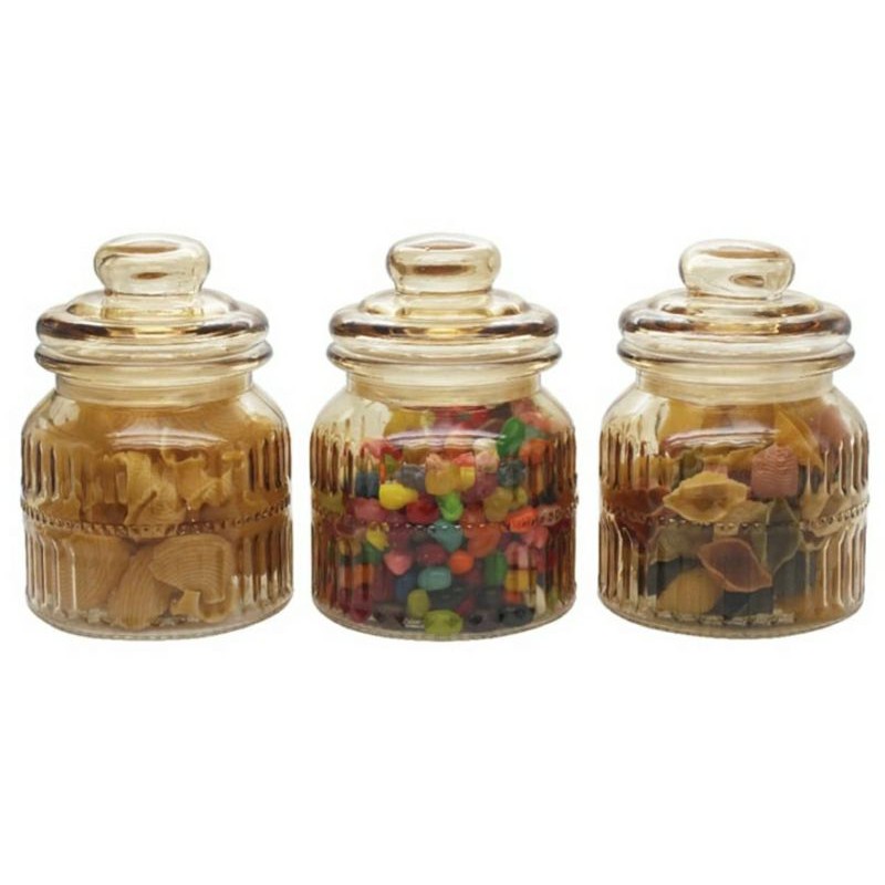 Toples Set 3 Pcs Krishome 600 ml - Cokelat