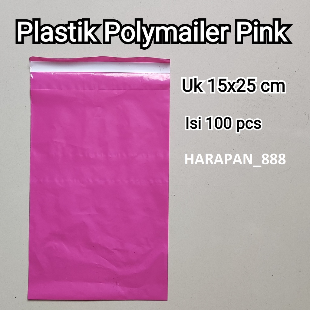

polymailer pink 15x25 isi 100 pcs-plastik packing-plastik olshop