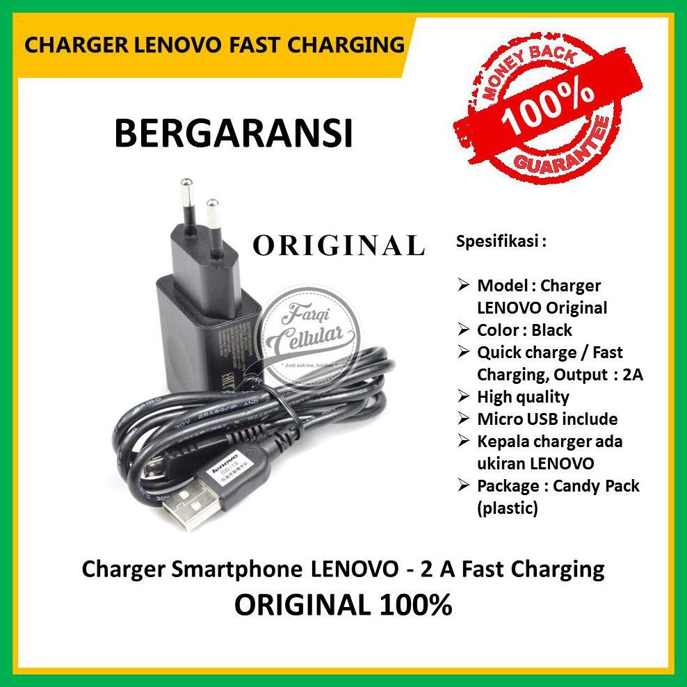 Best Seller Charger Smartphone Hp Lenovo Ori - 2 A Fast Charging - Original & Bergaransi