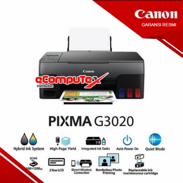 PRINTER CANON PIXMA G3020 / G 3020 PRINT SCAN COPY WIFI ALL IN ONE - GARANSI RESMI