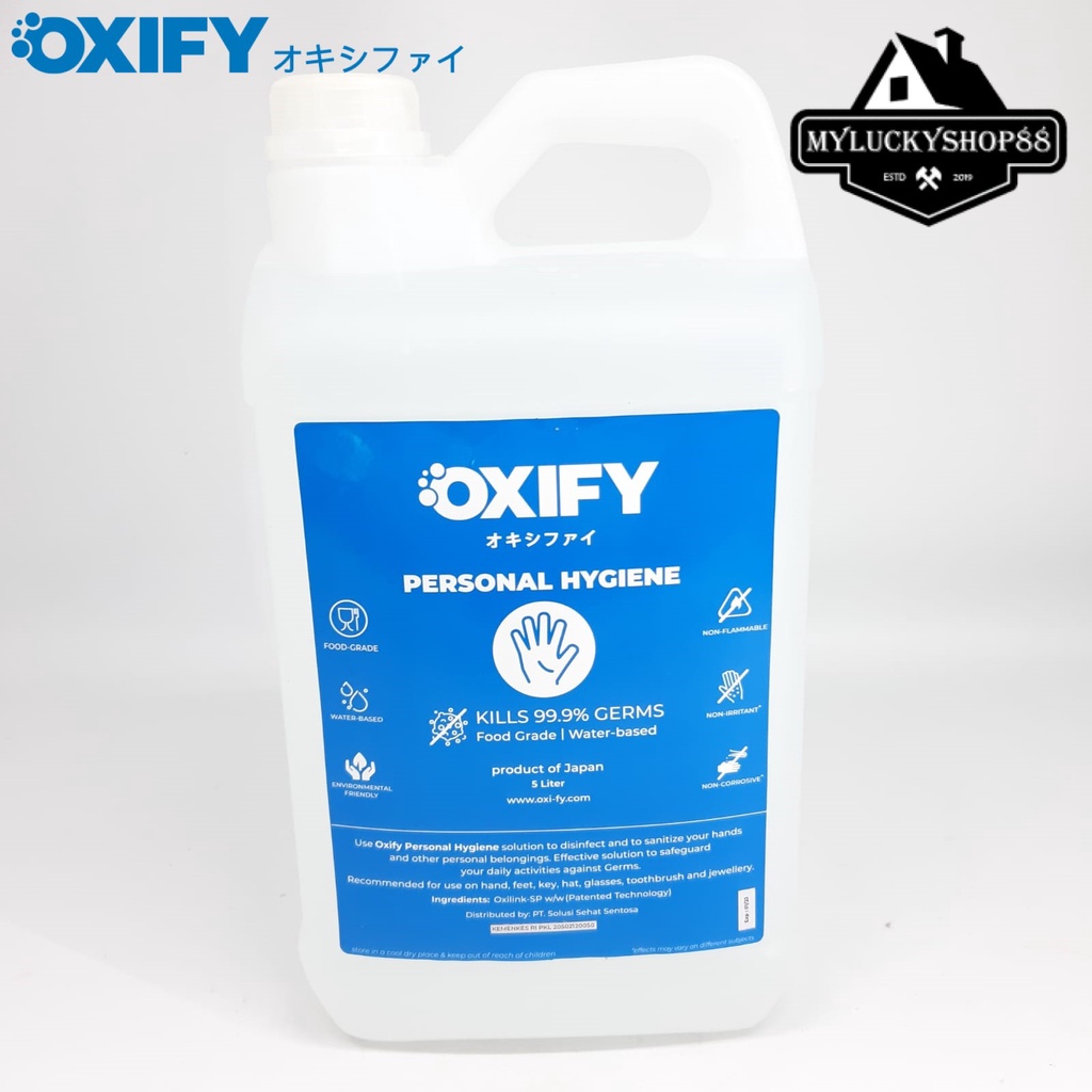 OXIFY Personal Hygiene Water Based Sanitizer Disinfectant Japan 5L