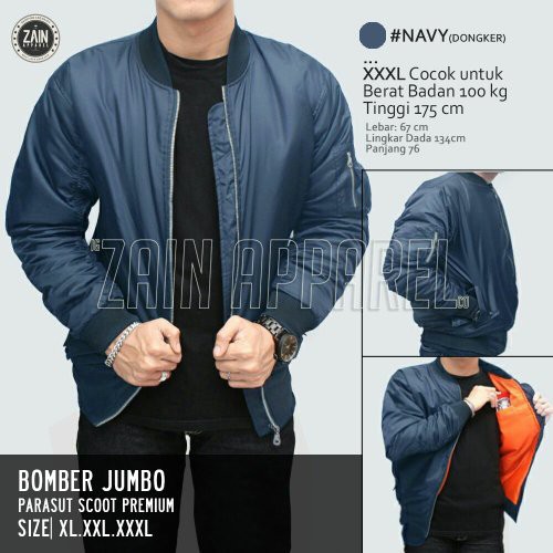 jaket bomber pria big size ukuran besar