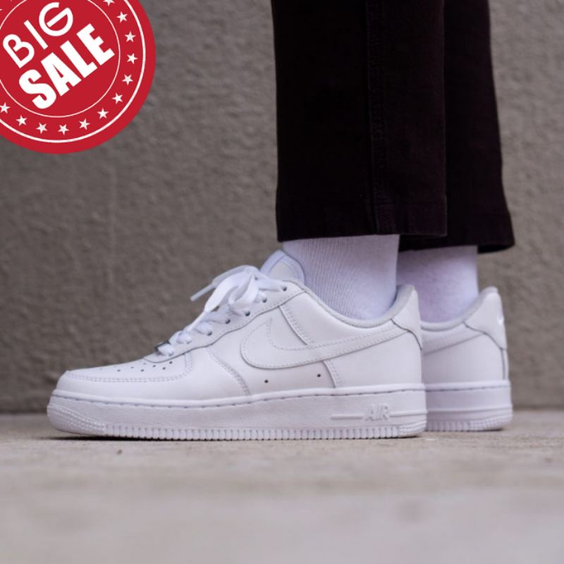 Nk Air Force 1 Triple White Original / Sepatu Putih Polos Pria / Sepatu Putih Polos Wanita / Sepatu Couple