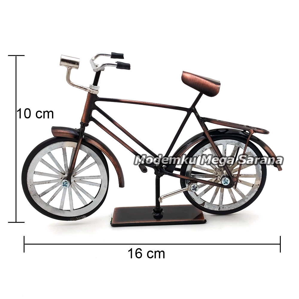 Miniatur Sepeda Ontel Logam Kawat - Ukuran SS 16x4x10 cm