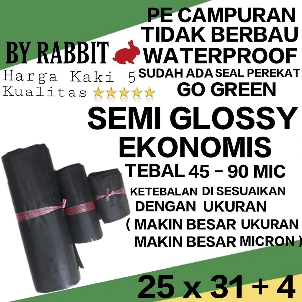 

Plastik Packing Polymailer LDPE 25X35 SEMI GLOSSY EKONOMIS (100LEMBAR)