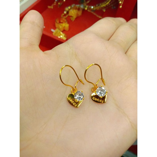 (Anti Karat) Anting Love Guc*i Lapis Emas