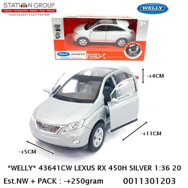 WELLY 43641CW LEXUS RX 450H SILVER 1-36 20 DIECAST