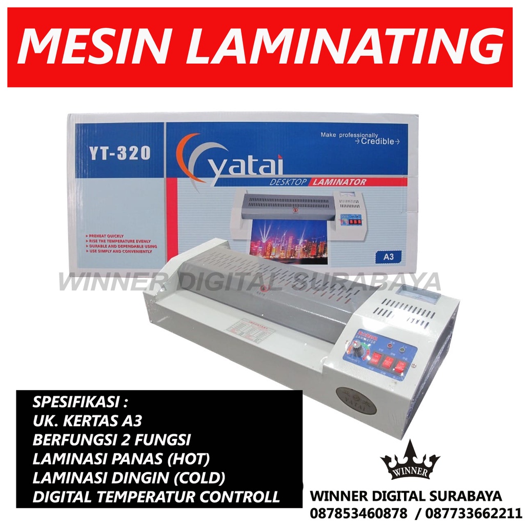 

MESIN LAMINATING A3 / MESIN LAMINATING ID CARD/ LAMINATING HOT & COLD