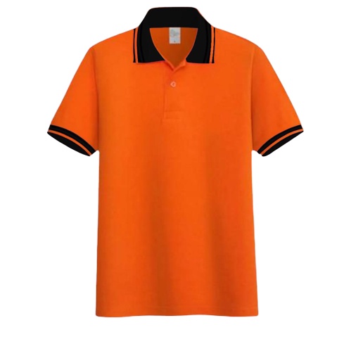 Kaos polos - Poloshirt Orange kerah stripe | kaos kerah pria polo shirt lengan pendek | atasan baju kaos seragam polos