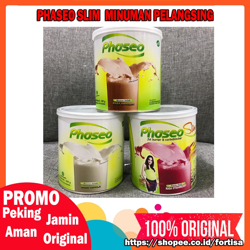 

PROMO Phaseo Slim MINUMAN PELANGSING Rasa Strawberry Vanila Cokelat( Susu Untuk Diet ) Original