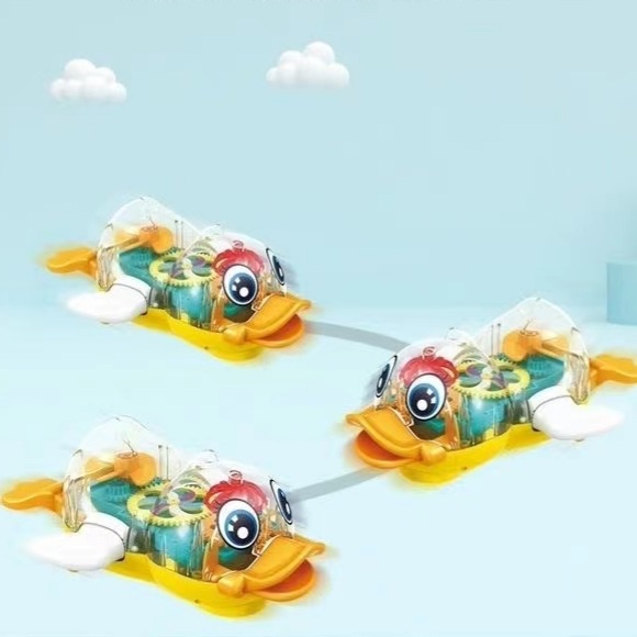 [tma] Gear Duck / Mainan Anak Bebek Transparant Bergerigi Bebek Berjalan Lampu Dan Musik