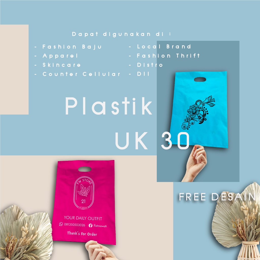 KANTONG PLASTIK SABLON / OLSHOP / sablon logo 30 x 40 ORIGINAL / plastik sablon / PLASTIK CUSTOM OLS