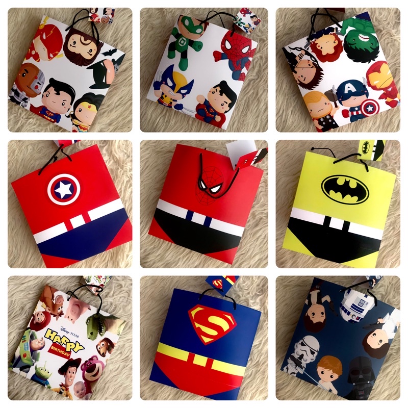 

avengers/batman/spiderman/paperbag ultah/hampers ulang tahun