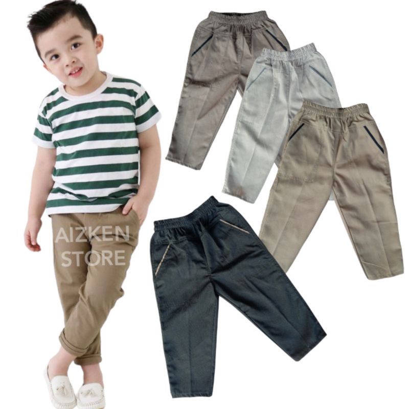 Celana Panjang Ankle Pants Slimfit Jumbo Abu muda