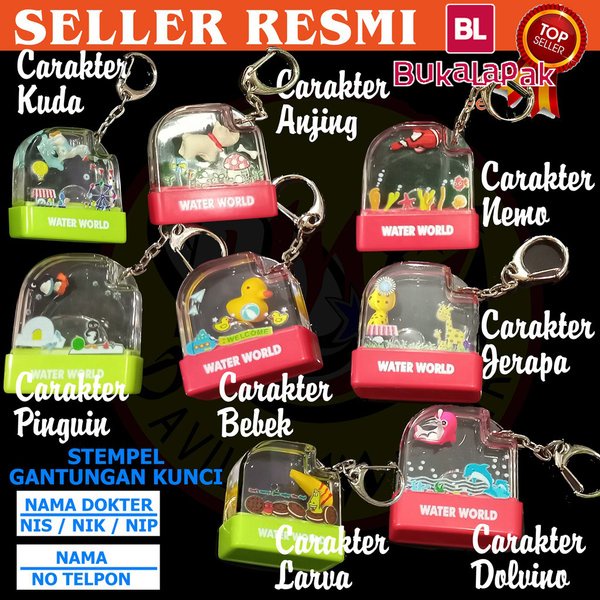 Unik stempel otomatis gantungan kunci karakter steempel nama Berkualitas