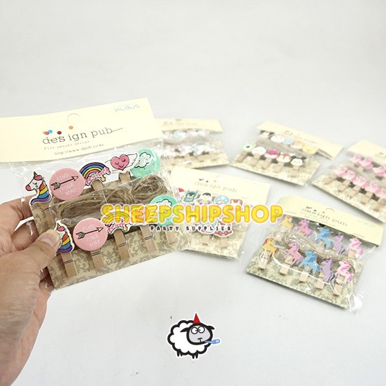 KLIP KAYU MOTIF / Wooden Peg Baru / Photo Clip / Klip Foto Jepitan Kayu Lucu 3,5cm.