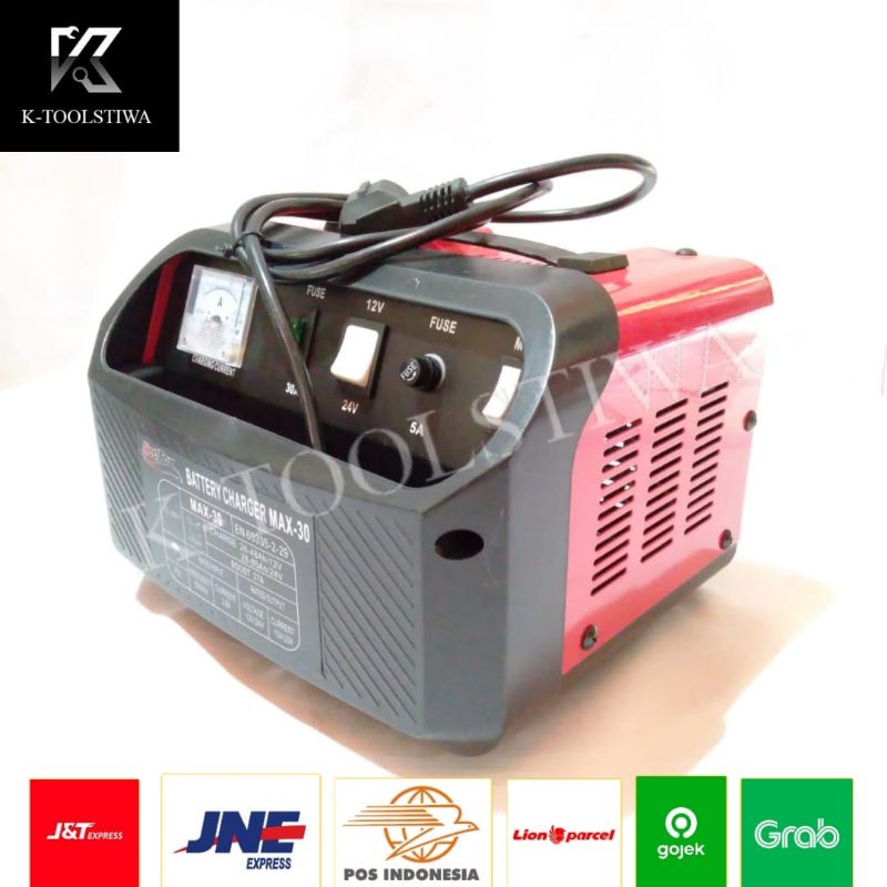 Redfox Battery Charger 30A Alat Cas Aki