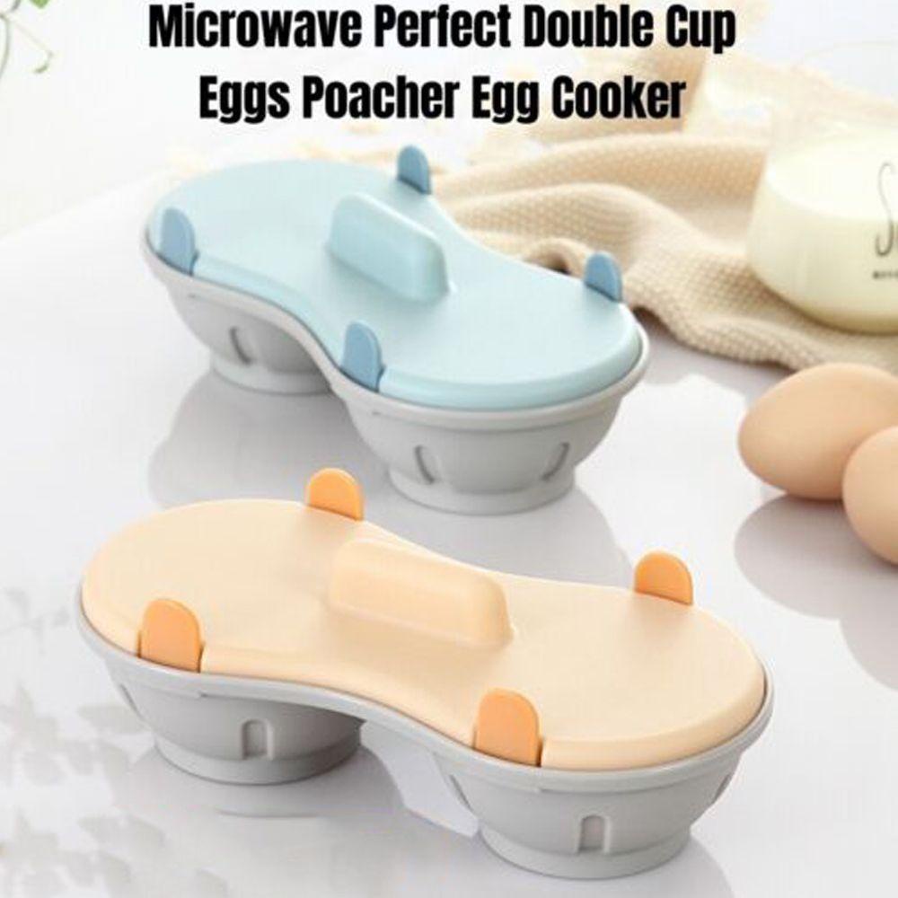 Preva Eggs Poacher Portable Egg Cracker Microwave Double Cup