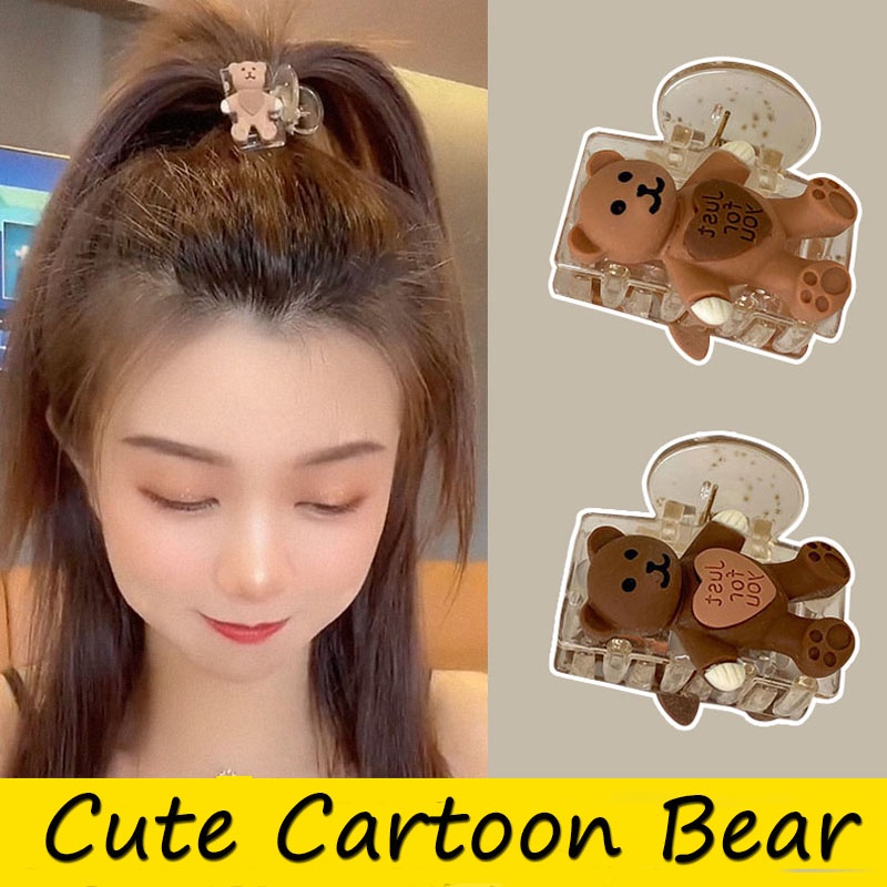 Cute Cartoon Bear High Ponytail Fixed Clip Holder for Lovely Girls Hair Clips Hairpin