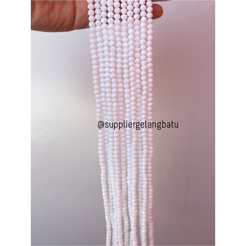 Crystal Ceko Doff 6mm PUTIH SUSU alat bahan beading prakarya kerajinan aksesoris fashion wanita