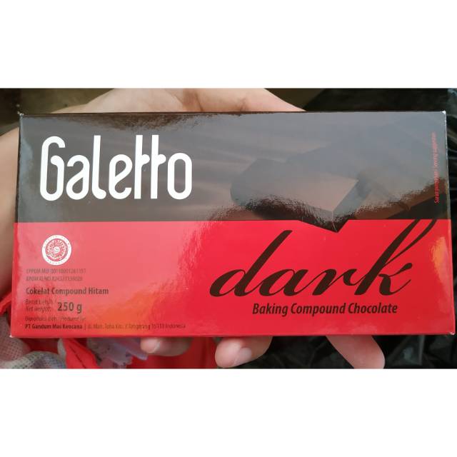 

cokelat batangan / dark chocolate compound Galetto 250 gr