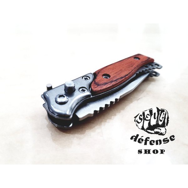 Pisau Lipat Motif Handle Kayu - Pisau Kecil Lipat - Self Defense Shop-