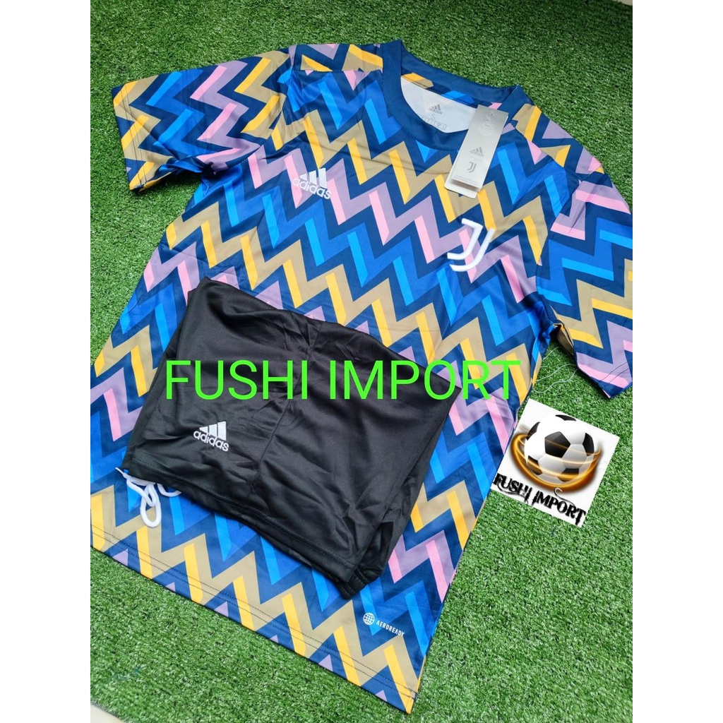 Setelan Jersey Baju Bola Juventuss Training ZigZag 2022 2023 ( Fullset Satu Set ) Grade Ori