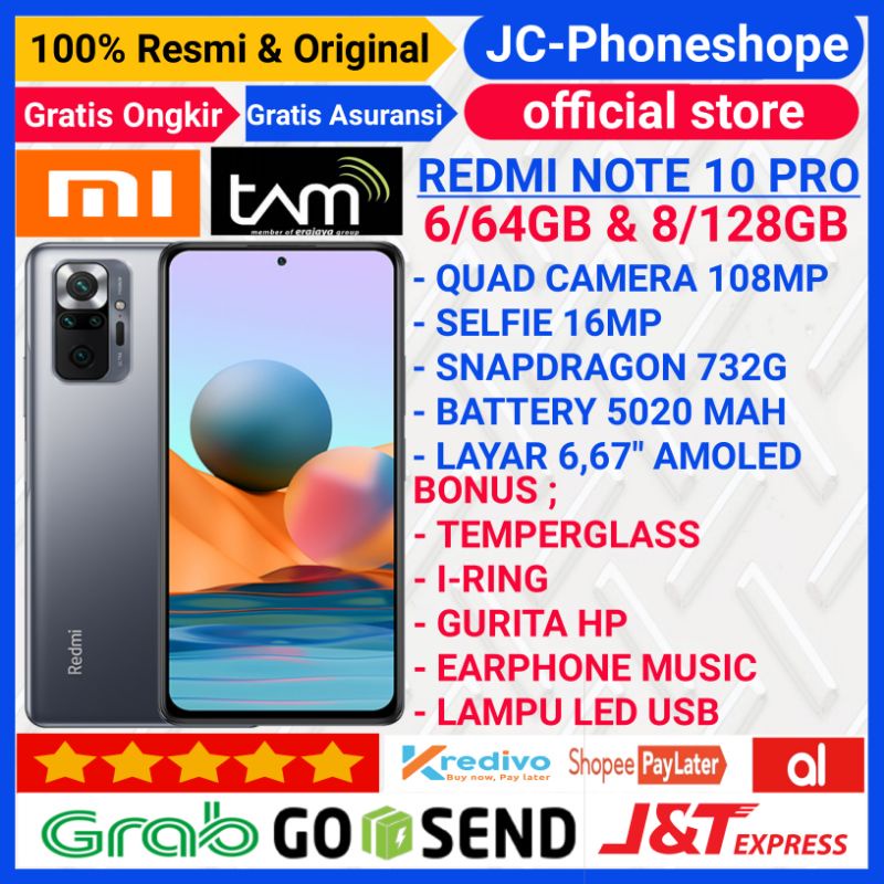 Jual XIAOMI REDMI NOTE 10 PRO RAM 8GB 128GB 6/64GB GARANSI RESMI TAM