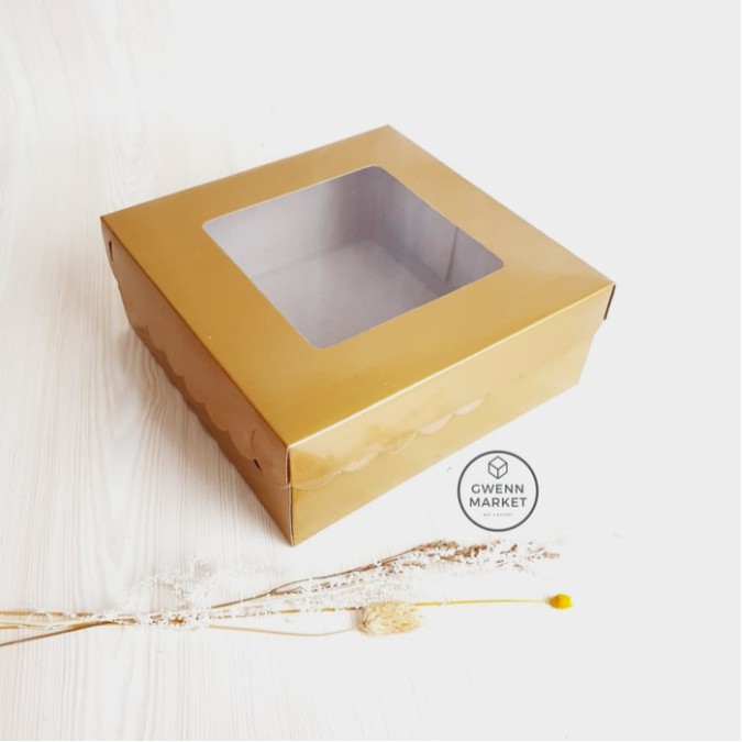 

Dus kue per 5pcs kotak kue kotak cake box kue kotak pudding gold mika