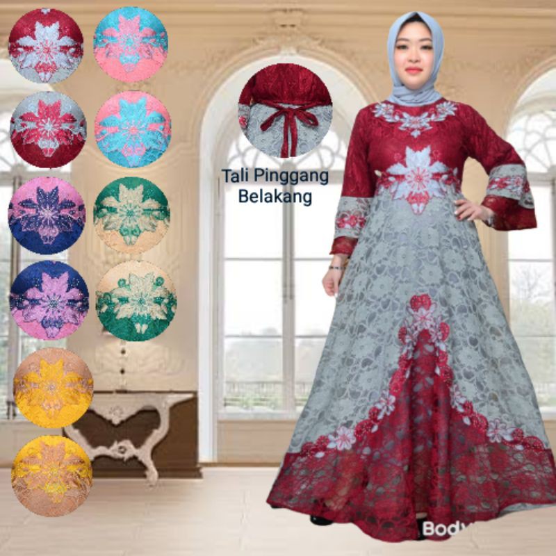 GAMIS BRUKAT ALESHA RENDA BORDIR PESTA MUSLIMAH