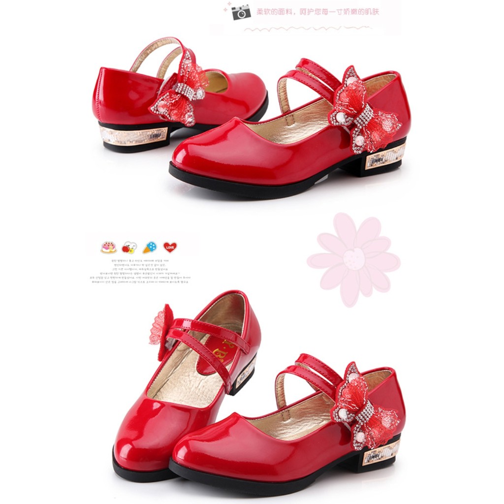 [Brandedbaby] 27-38 SEPATU PESTA ANAK PEREMPUAN / PARTY SHOES / SEPATU ANAK MERAH PINK HITAM