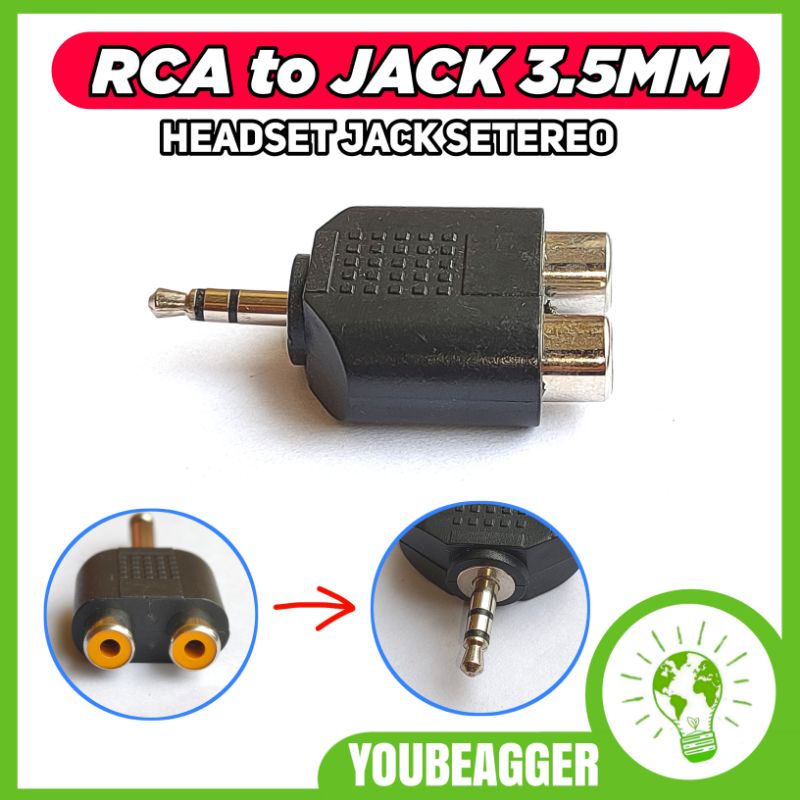 Converter RCA to jack 3.5mm headset stereo