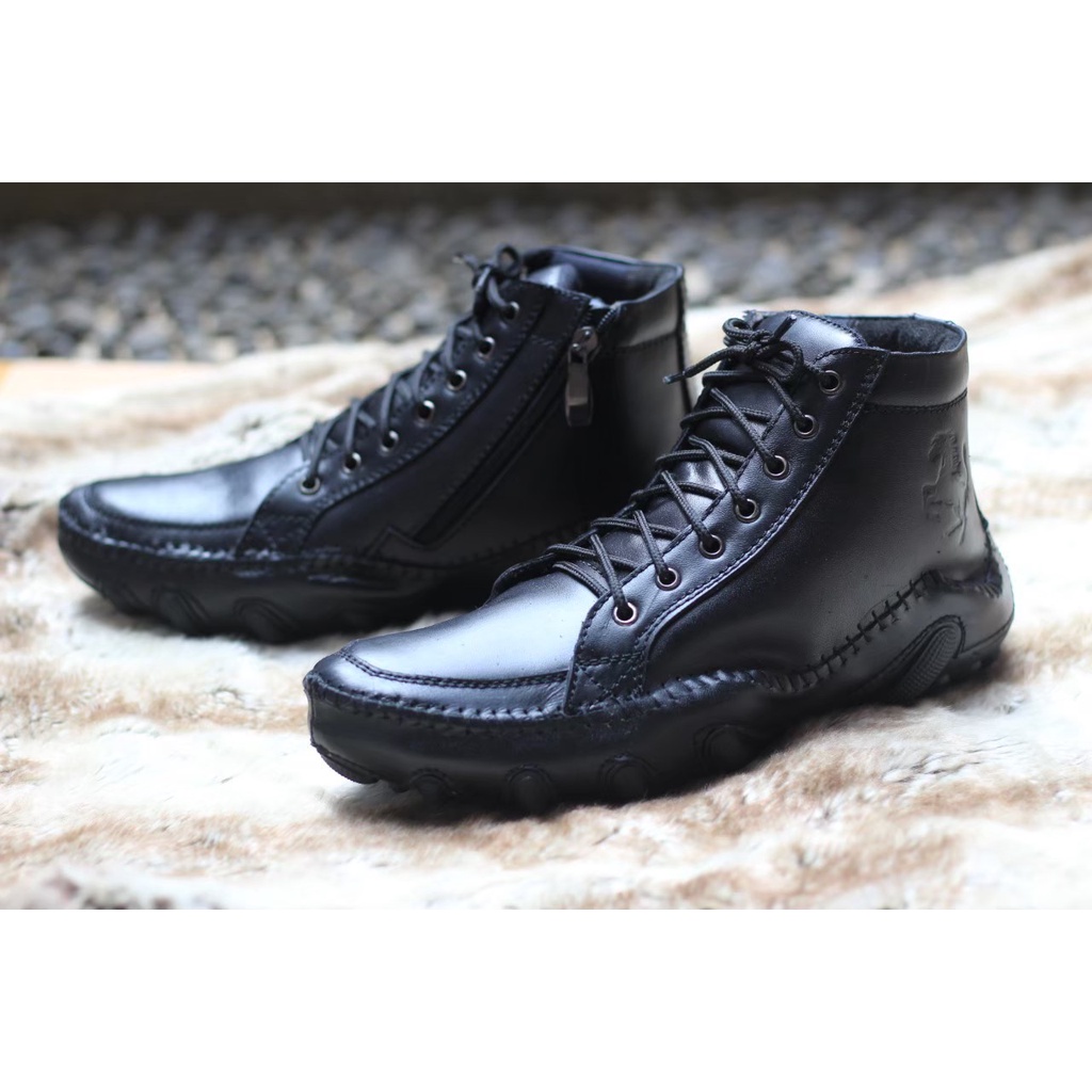 Sepatu Boots Casual Kulit Sapi Asli Original Black Master Nesta Boot Pria Fashion Hitam Coklat Tan Formal Kerja Proyek lapangan Kuliah Gaya Bikers Kekinian Trendy Terlaris Murah