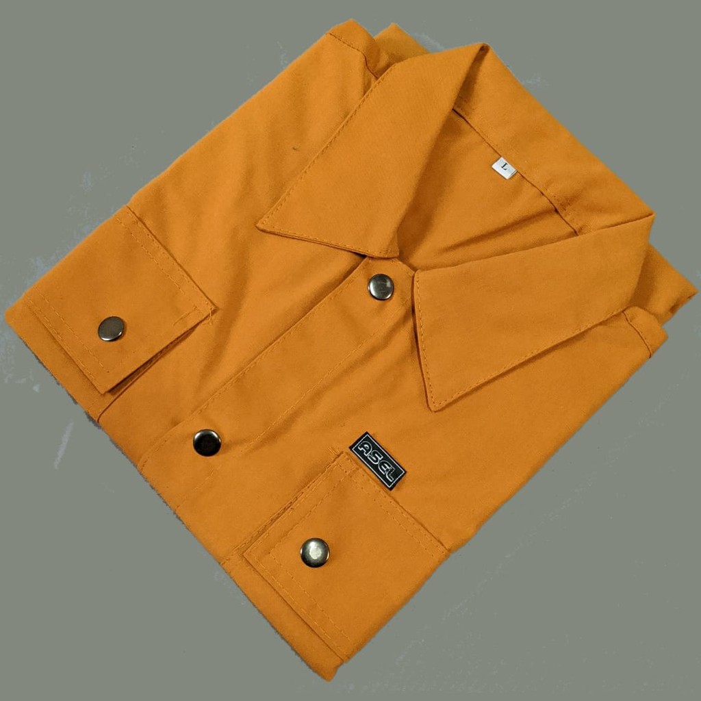 (Bisa COD) Jaket Semi Parka Kanvas TR//Trucker Canvas//Jaket Kanvas//Jacket Canvas-Caramel