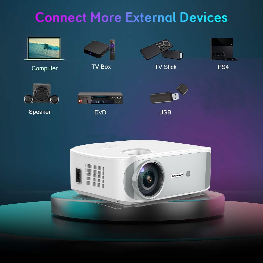 CHEERLUX C55 WIFI - Proyektor 3800 Lumens - Support Wireless Mirroring dan Electronic Keystone - Alternatif CHEERLUX CL770 dan Versi Terbaru dari CHEERLUX C50 WiFi