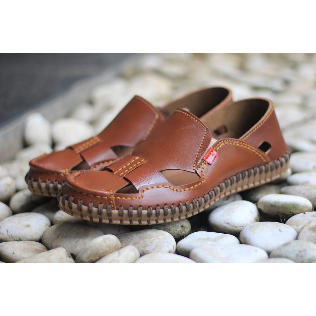 SANDAL SEPATU KULIT BLACK MASTER CASUAL ORIGINAL