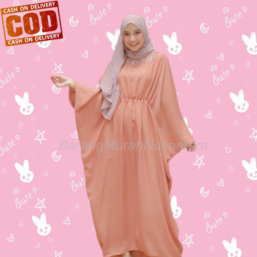 Baju Dress Gamis Lebaran Wanita Remaja Muslim Terbaru Geulis Fashion Gamis Lebaran Ramadhan- 080BG