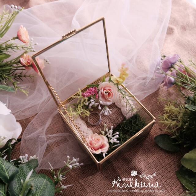  Kotak  cincin kaca  kotak  mahar terrarium box Shopee 