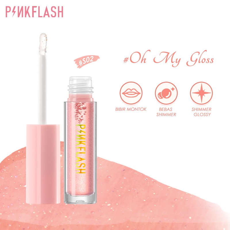 PINKFLASH OhMyGloss  High  Plumpmax Moisturising Shimmer Lip Gloss S02 1Piece