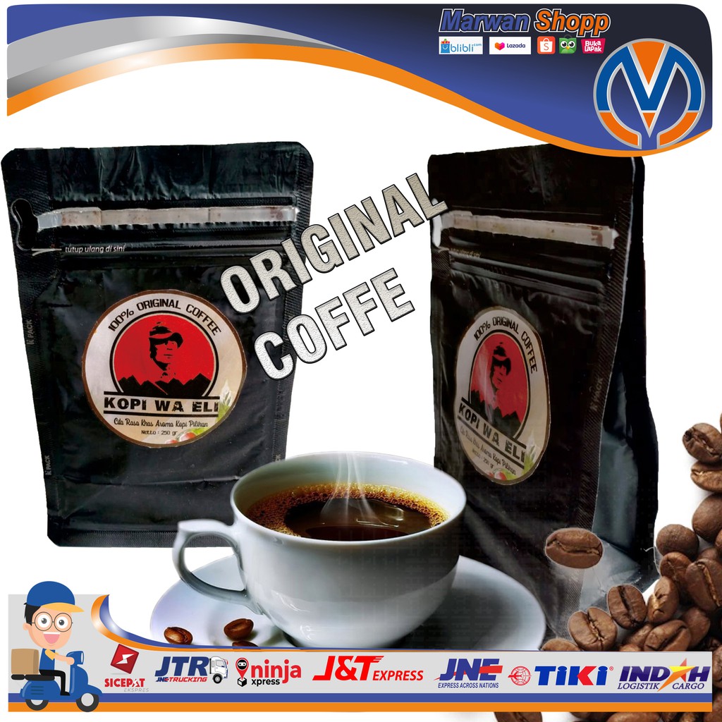 

Kopi WA ELI Kopihitam Asli ORIGINAL Kwalitas PREMIUM diolah secara tradisional