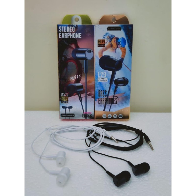 Earphone headset hedfree handfree Extra Bass D21, L29