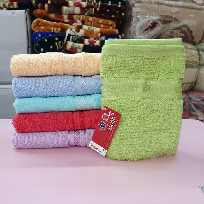 PILIH WARNA - Handuk 60x120 MERAH PUTIH | Anduk Mandi MP MerahPutih Jumbo Dewasa Pria Wanita Travel Besar Tanggung Kecil Leher | Traveling Asesoris Sovenir Souvenir Kado 60 120 Open