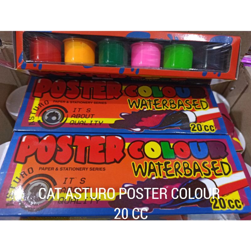 

RB CAT ASTURO POSTER COLOUR 20 CC ISI 12 WARNA / Cat Poster Asturo kecil