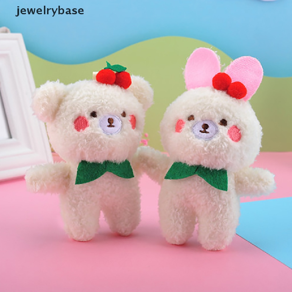 Perhiasan Bentuk Kartun Lucu Bahan Plush ​Gantungan Kunci Bentuk Boneka Kelinci / Beruang / Cherry Untuk Dekorasi Tas Ransel