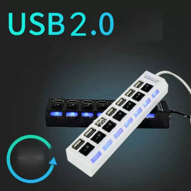 USB 2.0 HUB 7 Port High Speed Saklar