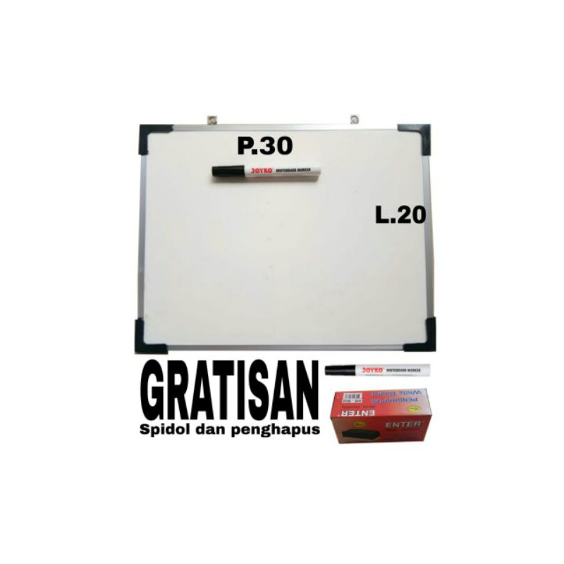 

whiteboard size 30x20 papantulis putih