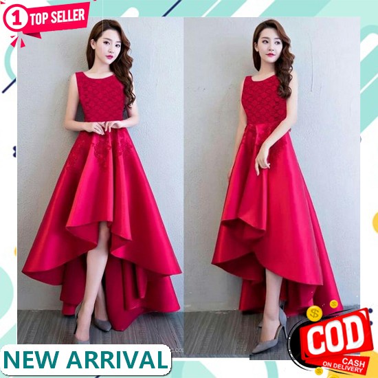 Baju Kondangan Wanita Cewek Dress Casual Polos Warna Merah Hitam Putih Ms Dress Velvet Dress Basic K