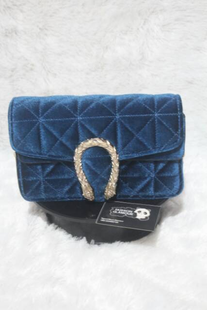 TAS IMPORT SLING BAG BLUDRU WANITA KOREA ORIGINAL BLUE DIAMOND